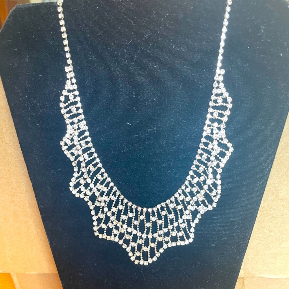 Large rhinestone/crystal necklace (2 available)